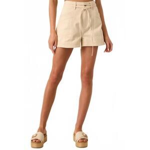 NEW MINKPINK codi panel denim shorts in ecru